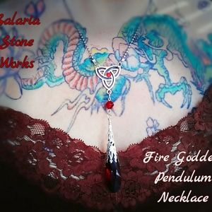 Red Crystal Pendulum Necklace